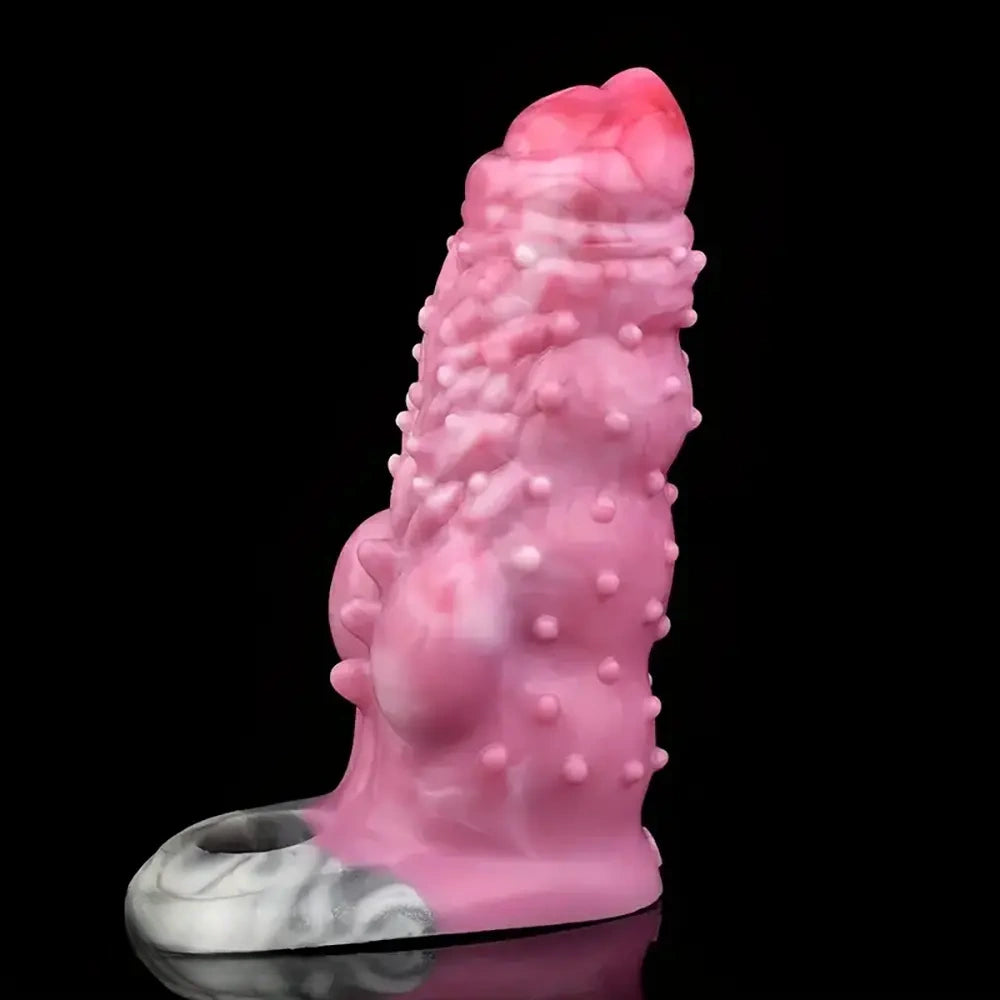 6.02in Multicolor Option Wolf Teeth Dildo Sleeve Hollow Cock Sheath