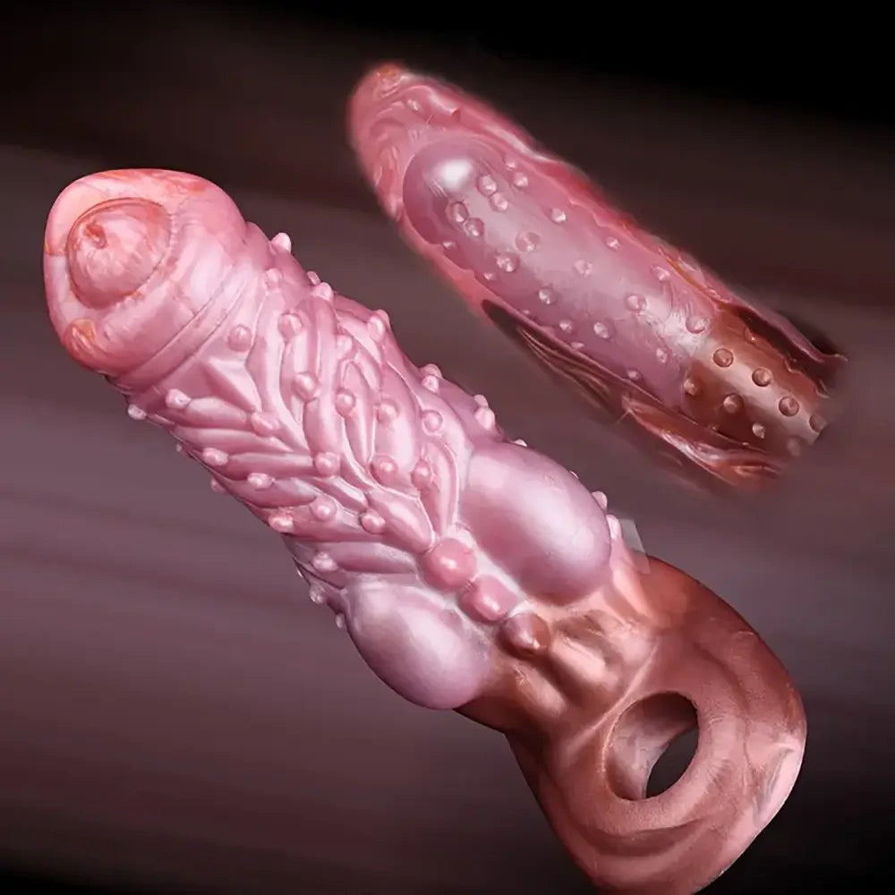 6.02in Multicolor Option Wolf Teeth Dildo Sleeve Hollow Cock Sheath