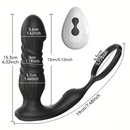 6.02in Unisex Soft Silicone Thrusting Vibrating Remote Dildo With Cock Ring