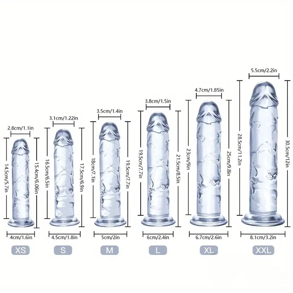 6.06in - 12in TPE Unisex Real Dildo Sex Toy Masturbator Anus Dilator