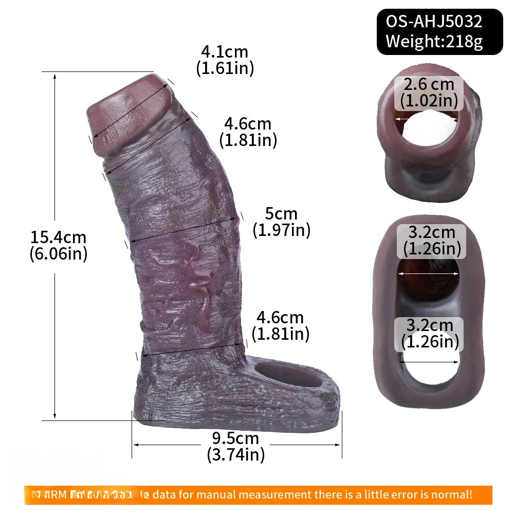 6.06in Platinum Silicone Lifelike Skin Soft Dildo Sleeve Couple Interactive Toy