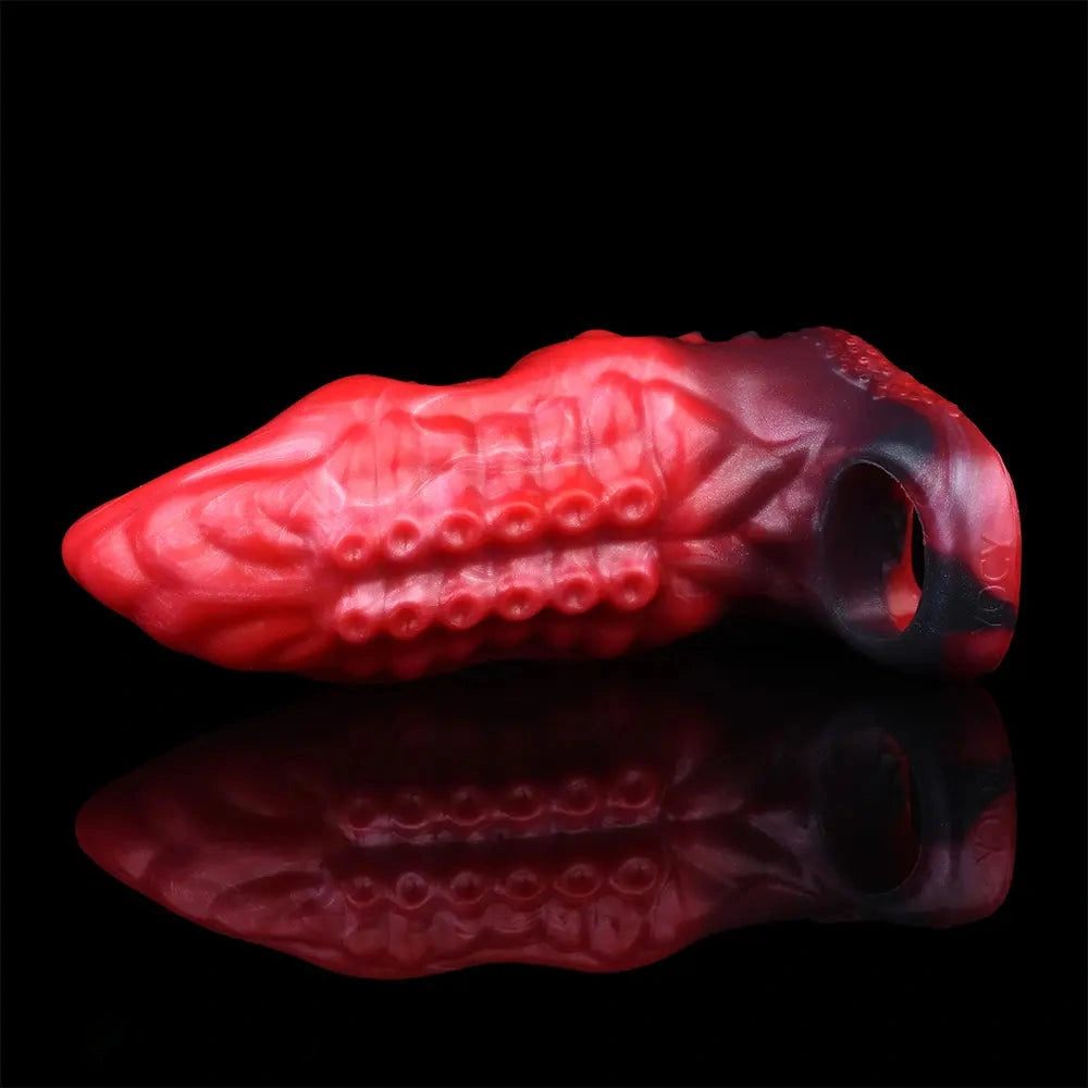 6.14in Hollow Dildo Built-in keel Vibration Remote Control Tentacle Cock Sleeve