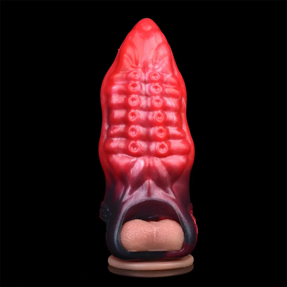 6.14in Hollow Dildo Built-in keel Vibration Remote Control Tentacle Cock Sleeve