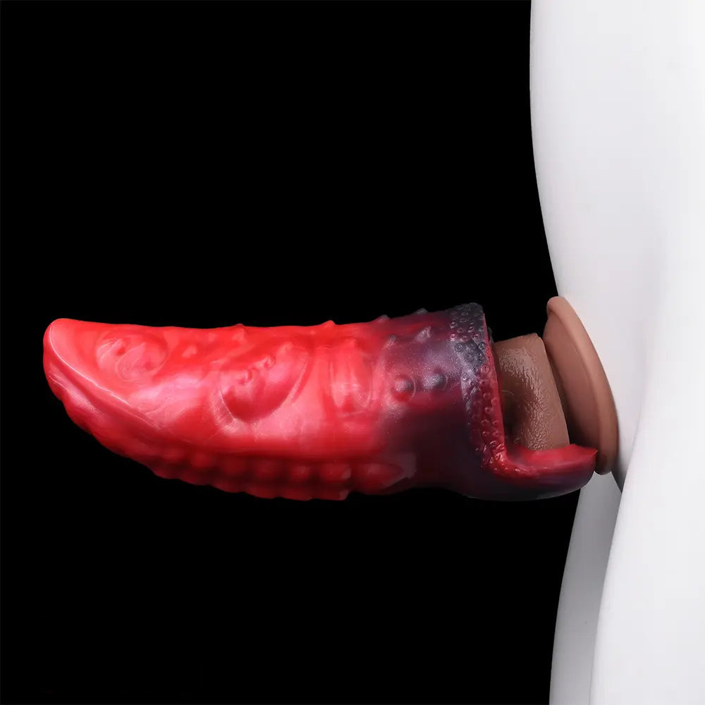 6.14in Hollow Dildo Built-in keel Vibration Remote Control Tentacle Cock Sleeve