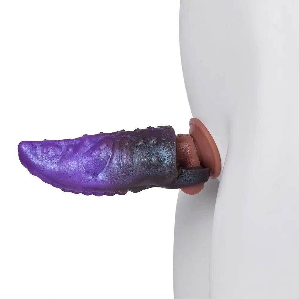 6.14in Tentacle Fantasy Hollow Silicone Dildo Sleeve For Penis Enlargement
