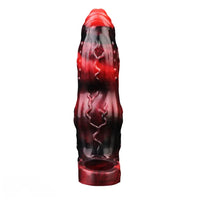 6.18in 6.85in 7.95in Uncut Dog Knot Spiked Soft Dildo Sleeve Cock Extender