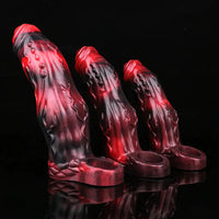 6.18in 6.85in 7.95in Uncut Dog Knot Spiked Soft Dildo Sleeve Cock Extender