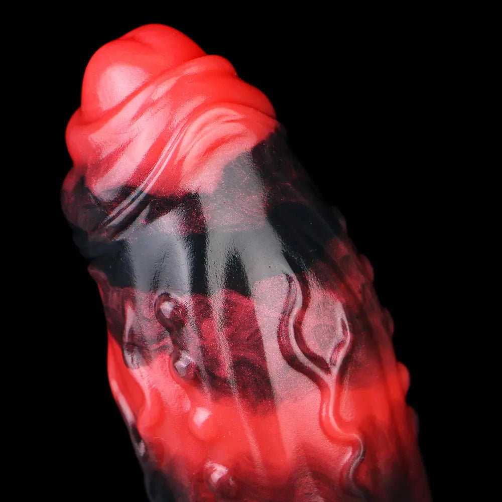 6.18in 6.85in 7.95in Uncut Dog Knot Spiked Soft Dildo Sleeve Cock Extender