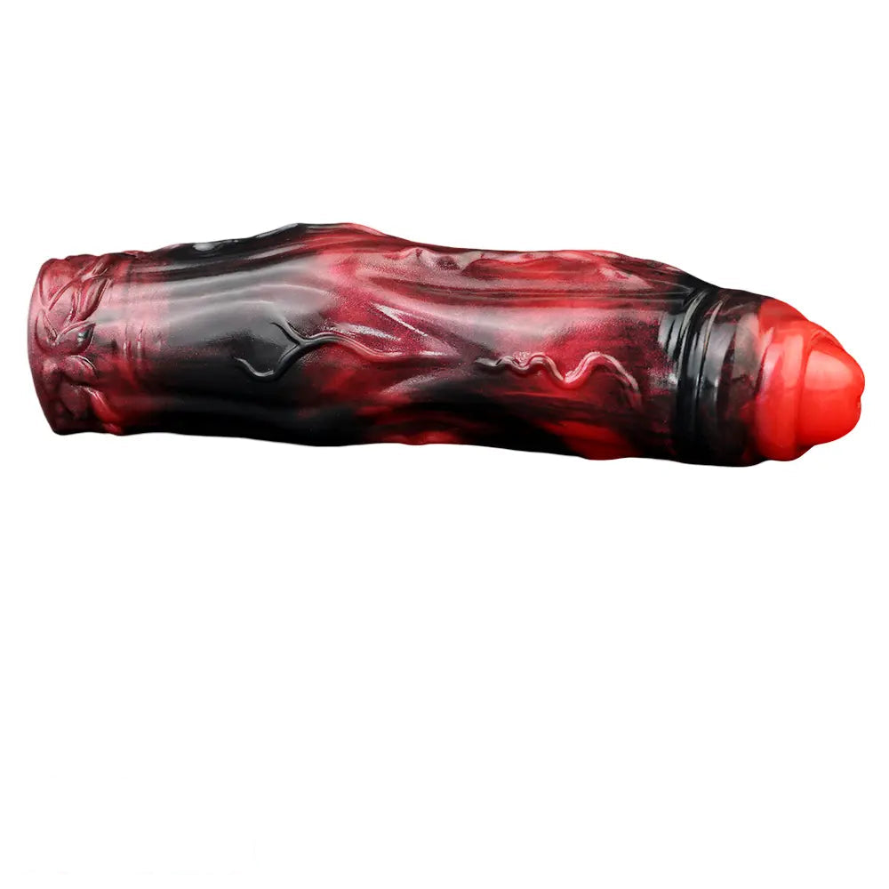 6.18in 6.85in 7.95in Uncut Dog Knot Spiked Soft Dildo Sleeve Cock Extender