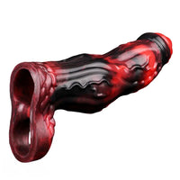 6.18in 6.85in 7.95in Uncut Dog Knot Spiked Soft Dildo Sleeve Cock Extender