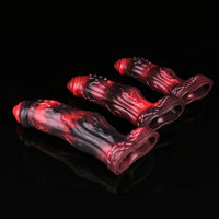 6.18in 6.85in 7.95in Uncut Dog Knot Spiked Soft Dildo Sleeve Cock Extender