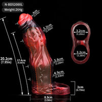 6.18in 6.85in 7.95in Uncut Dog Knot Spiked Soft Dildo Sleeve Cock Extender