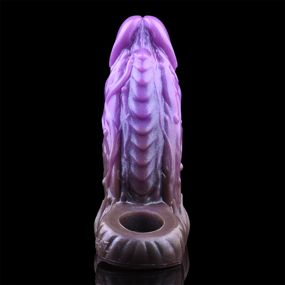 6.18in Dragon Fantasy Hollow Spiked Soft Dildo Sleeve For Penis Enlargement