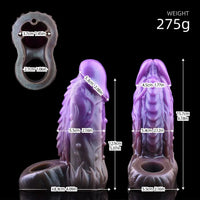6.18in Dragon Fantasy Hollow Spiked Soft Dildo Sleeve For Penis Enlargement