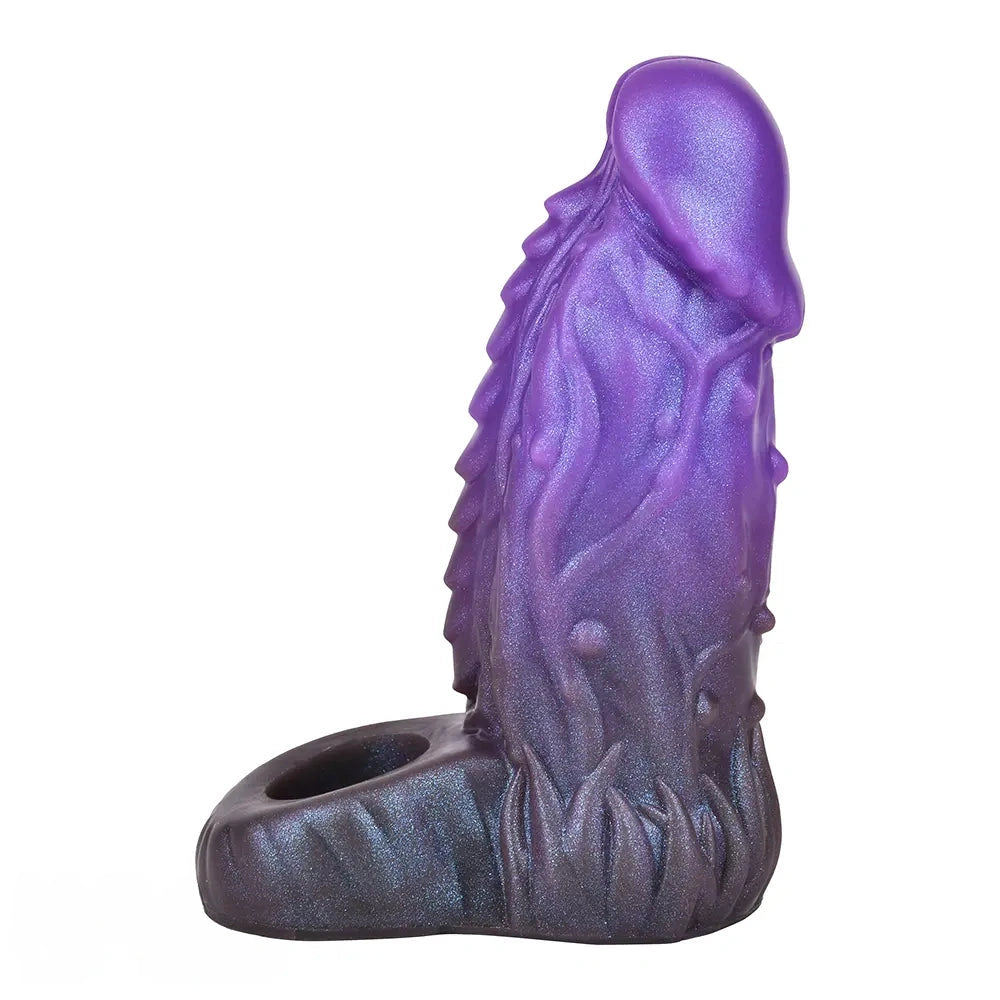 6.18in Dragon Fantasy Hollow Spiked Soft Dildo Sleeve For Penis Enlargement