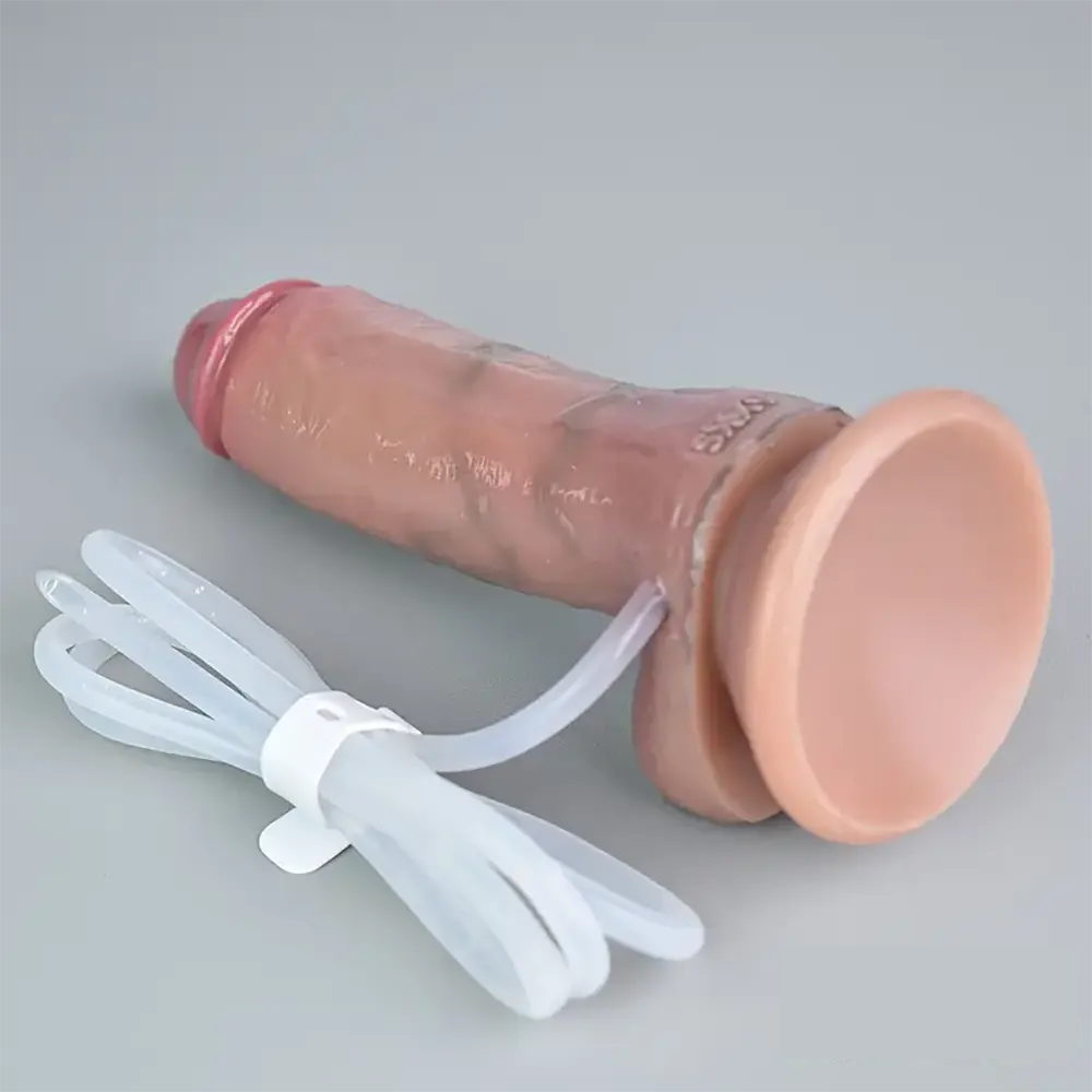6.18in Lifelike Ejaculating Silicone Soft Strap on Dildo With Sucker