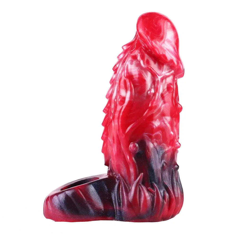 6.18in Spiked Sleeve Hollow Dildo Built-in keel Vibration Remote Cock Sleeve