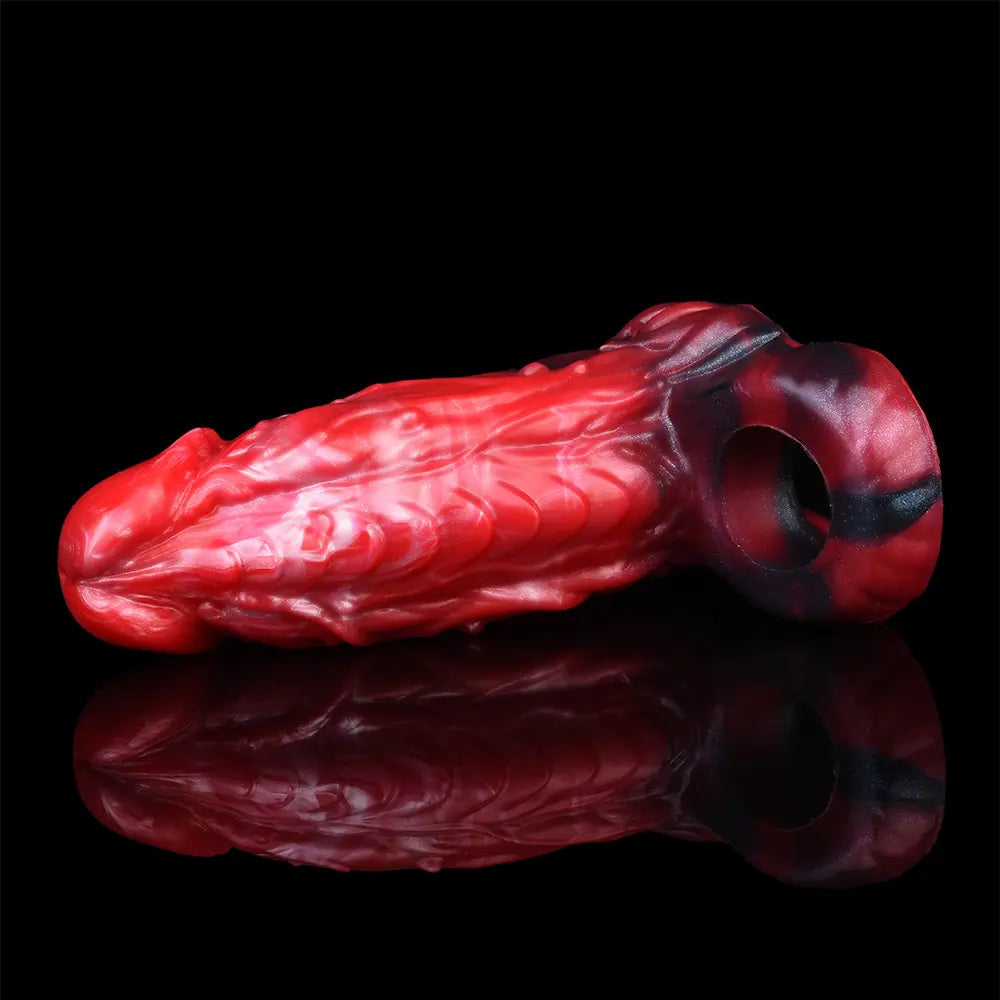 6.18in Spiked Sleeve Hollow Dildo Built-in keel Vibration Remote Cock Sleeve