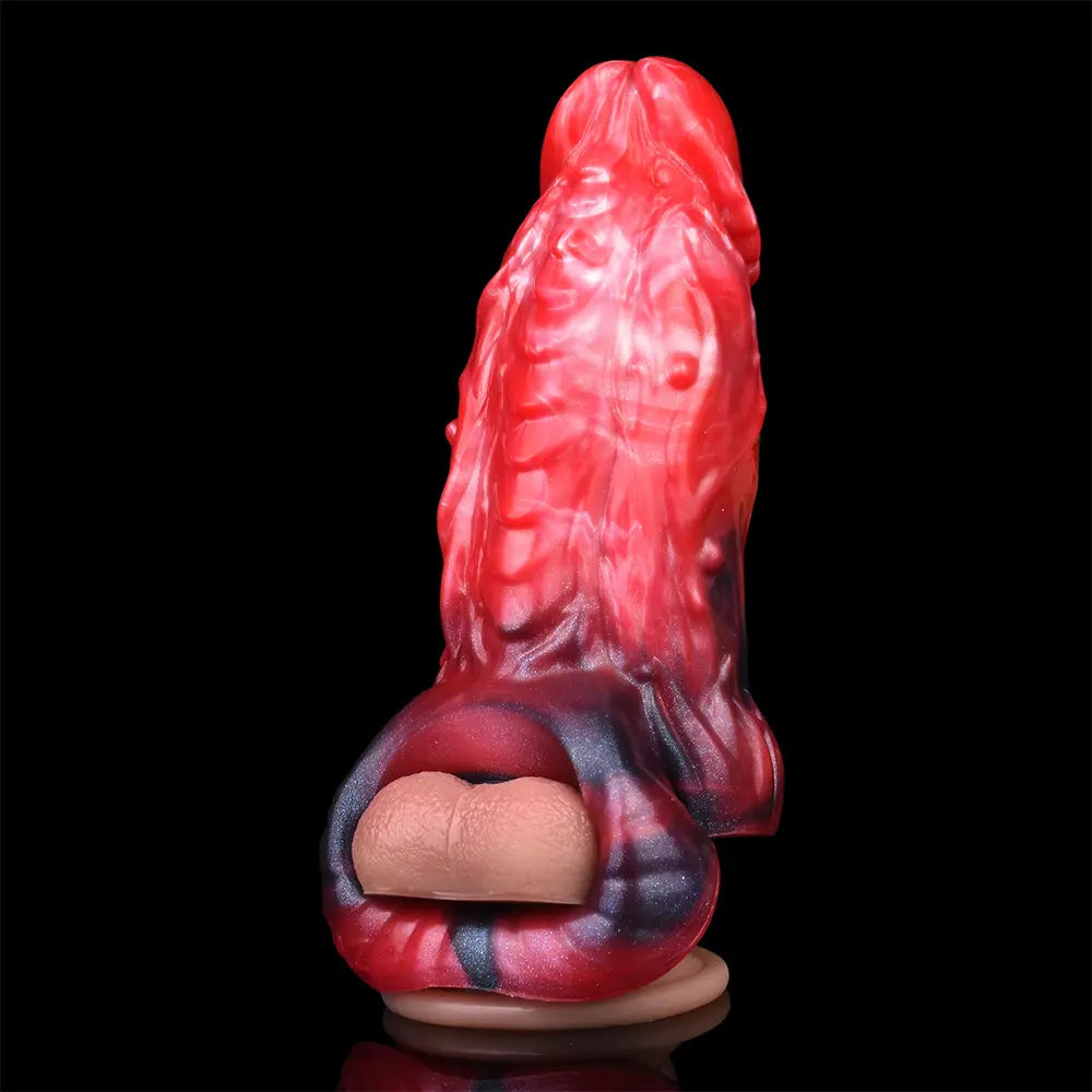 6.18in Spiked Sleeve Hollow Dildo Built-in keel Vibration Remote Cock Sleeve