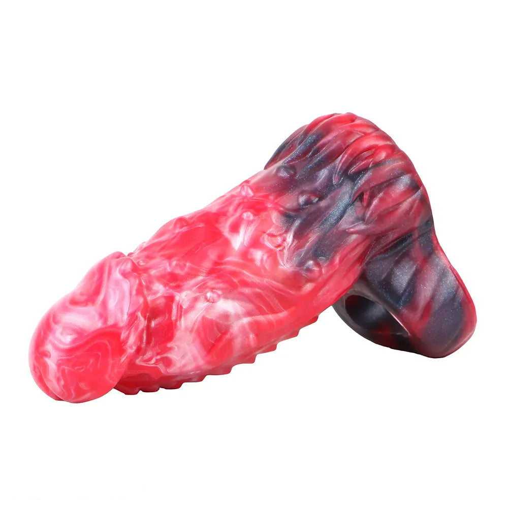 6.18in Spiked Sleeve Hollow Dildo Built-in keel Vibration Remote Cock Sleeve