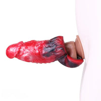 6.18in Spiked Sleeve Hollow Dildo Built-in keel Vibration Remote Cock Sleeve