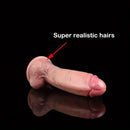 6.18in Super Realistic Silicone Soft Cock Dildo With Hairs Sucker