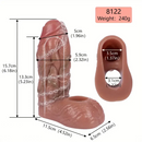 6.18in Uncut Silicone Soft Real Dildo Wearable Anatomy Penis Sleeve