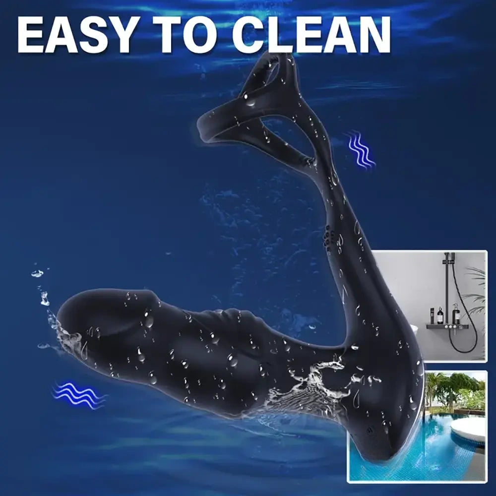6.18in Unisex Soft Silicone Thrusting Vibrating Wiggling Automatic Dildo