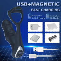 6.18in Unisex Soft Silicone Thrusting Vibrating Wiggling Automatic Dildo