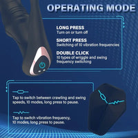 6.18in Unisex Soft Silicone Thrusting Vibrating Wiggling Automatic Dildo