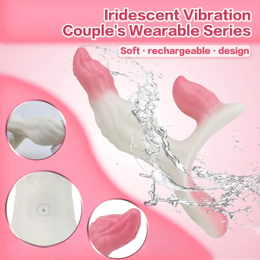6.18in Wearable Strap on Vibrating Soft Liquid Silicone Dildo Anal Dildo