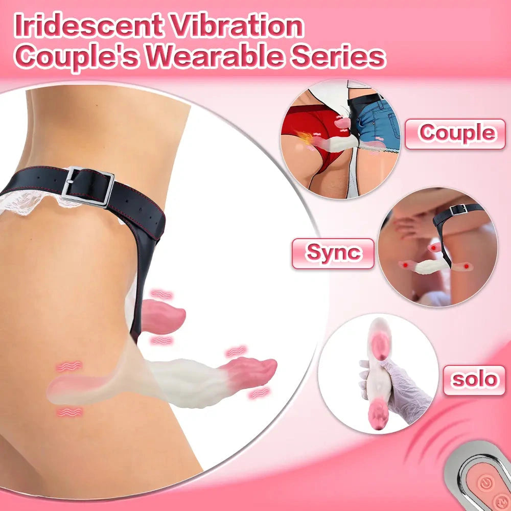 6.18in Wearable Strap on Vibrating Soft Liquid Silicone Dildo Anal Dildo