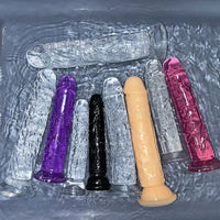 6.1in 6.7in 7.48in 8.26in 9.05in Soft Realistic Jelly Transparent Dildo