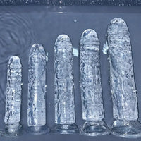 6.1in 6.7in 7.48in 8.26in 9.05in Soft Realistic Jelly Transparent Dildo