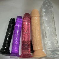 6.1in 6.7in 7.48in 8.26in 9.05in Soft Realistic Jelly Transparent Dildo