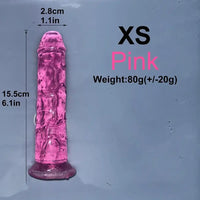 6.1in 6.7in 7.48in 8.26in 9.05in Soft Realistic Jelly Transparent Dildo