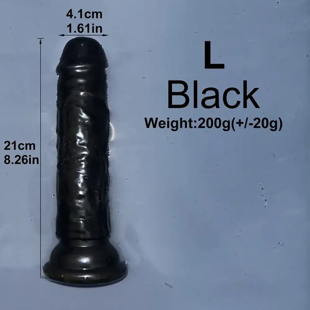 6.1in 6.7in 7.48in 8.26in 9.05in Soft Realistic Jelly Transparent Dildo