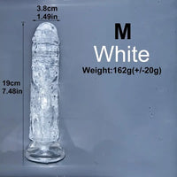 6.1in 6.7in 7.48in 8.26in 9.05in Soft Realistic Jelly Transparent Dildo