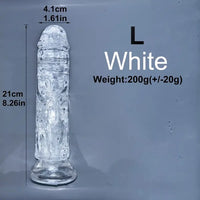 6.1in 6.7in 7.48in 8.26in 9.05in Soft Realistic Jelly Transparent Dildo