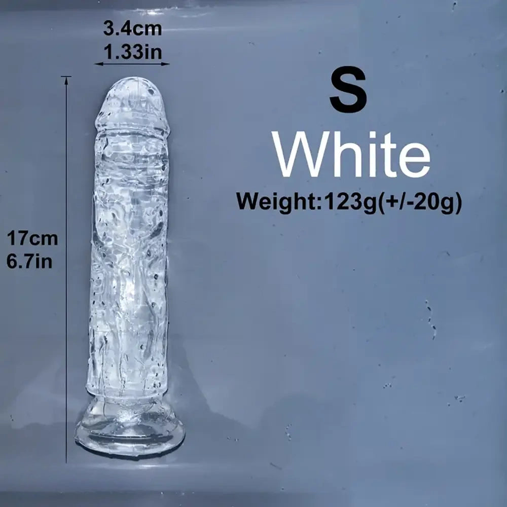 6.1in 6.7in 7.48in 8.26in 9.05in Soft Realistic Jelly Transparent Dildo