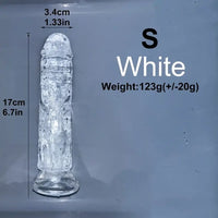6.1in 6.7in 7.48in 8.26in 9.05in Soft Realistic Jelly Transparent Dildo