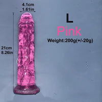 6.1in 6.7in 7.48in 8.26in 9.05in Soft Realistic Jelly Transparent Dildo