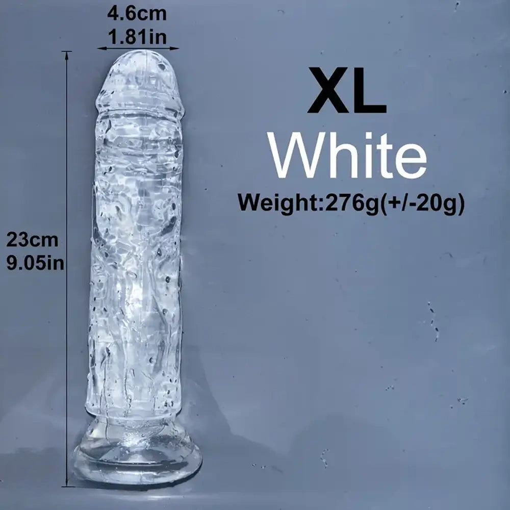 6.1in 6.7in 7.48in 8.26in 9.05in Soft Realistic Jelly Transparent Dildo