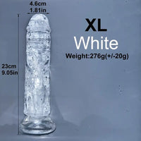 6.1in 6.7in 7.48in 8.26in 9.05in Soft Realistic Jelly Transparent Dildo