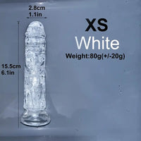 6.1in 6.7in 7.48in 8.26in 9.05in Soft Realistic Jelly Transparent Dildo