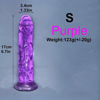 6.1in 6.7in 7.48in 8.26in 9.05in Soft Realistic Jelly Transparent Dildo