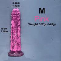 6.1in 6.7in 7.48in 8.26in 9.05in Soft Realistic Jelly Transparent Dildo