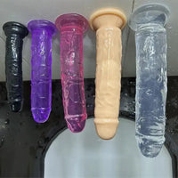 6.1in 6.7in 7.48in 8.26in 9.05in Soft Realistic Jelly Transparent Dildo