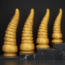 6.1in 6.88in 8.26in 8.66in Gold Silicone Multi-size Octopus Thick Dildo