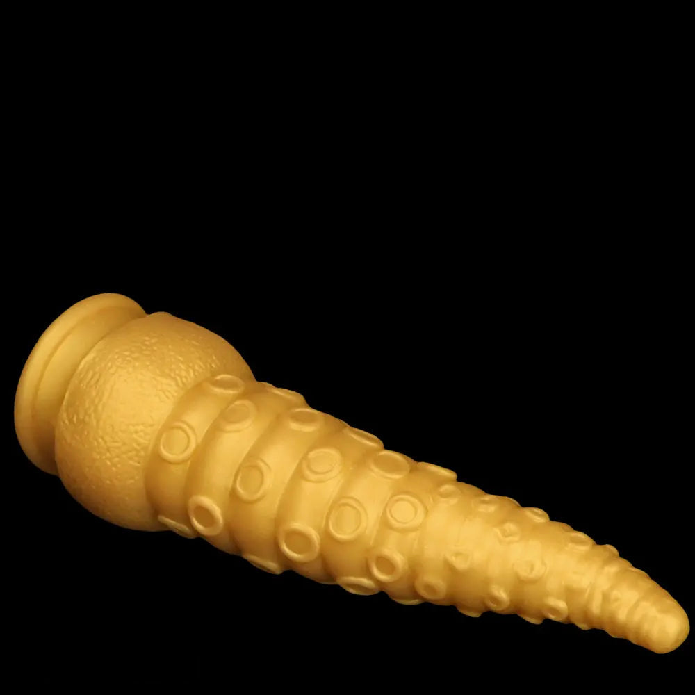 6.1in 6.88in 8.26in 8.66in Gold Silicone Multi-size Octopus Thick Dildo
